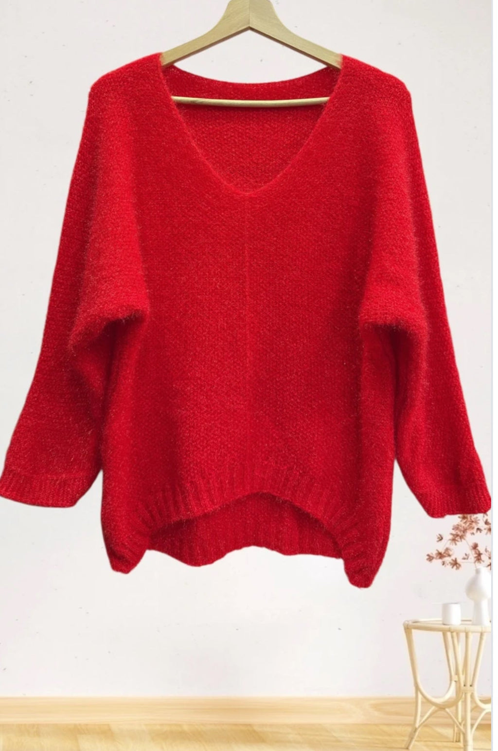 Pull Glow rouge irisé