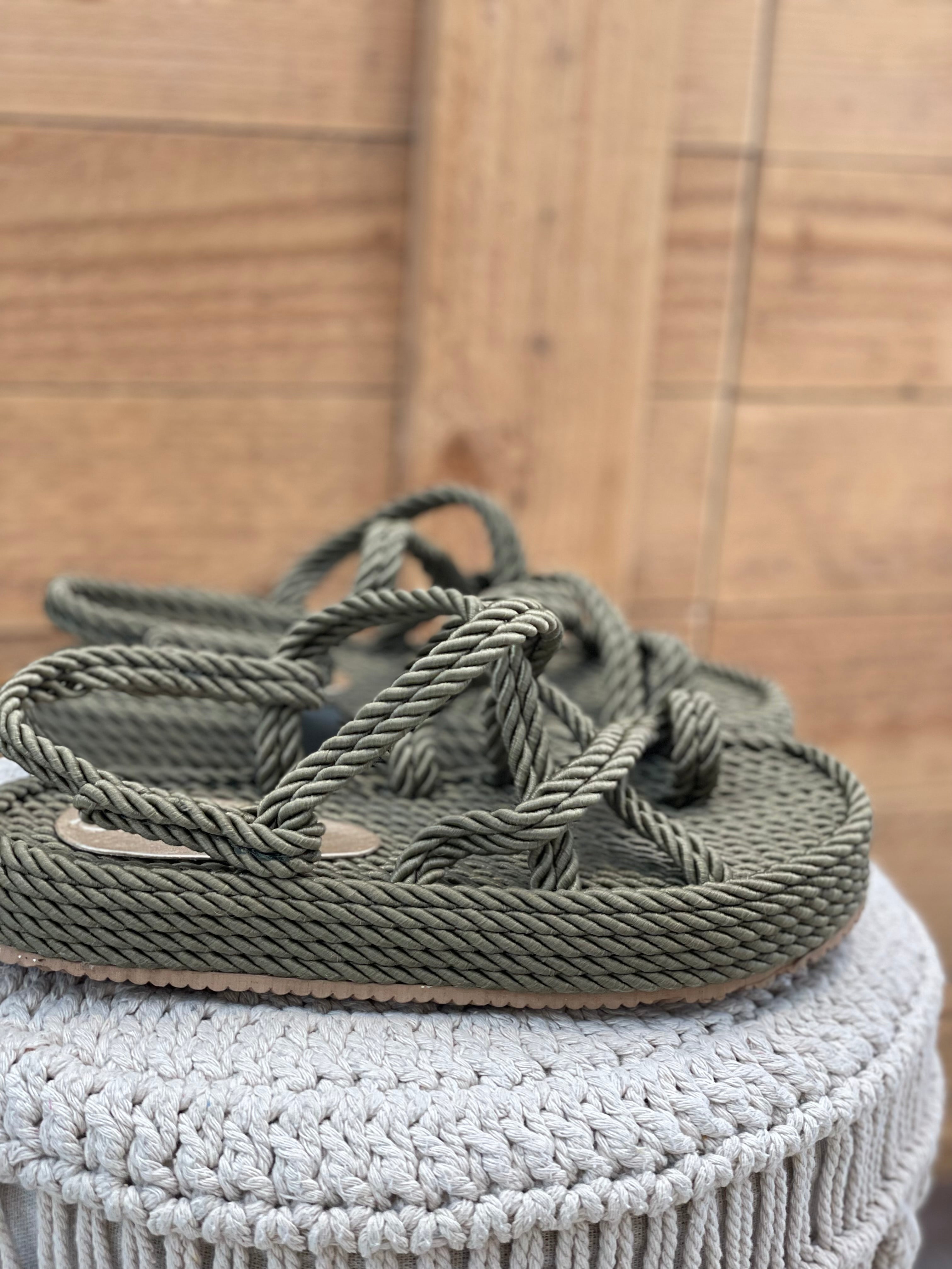 Sandales cordes ÉVASION Kaki