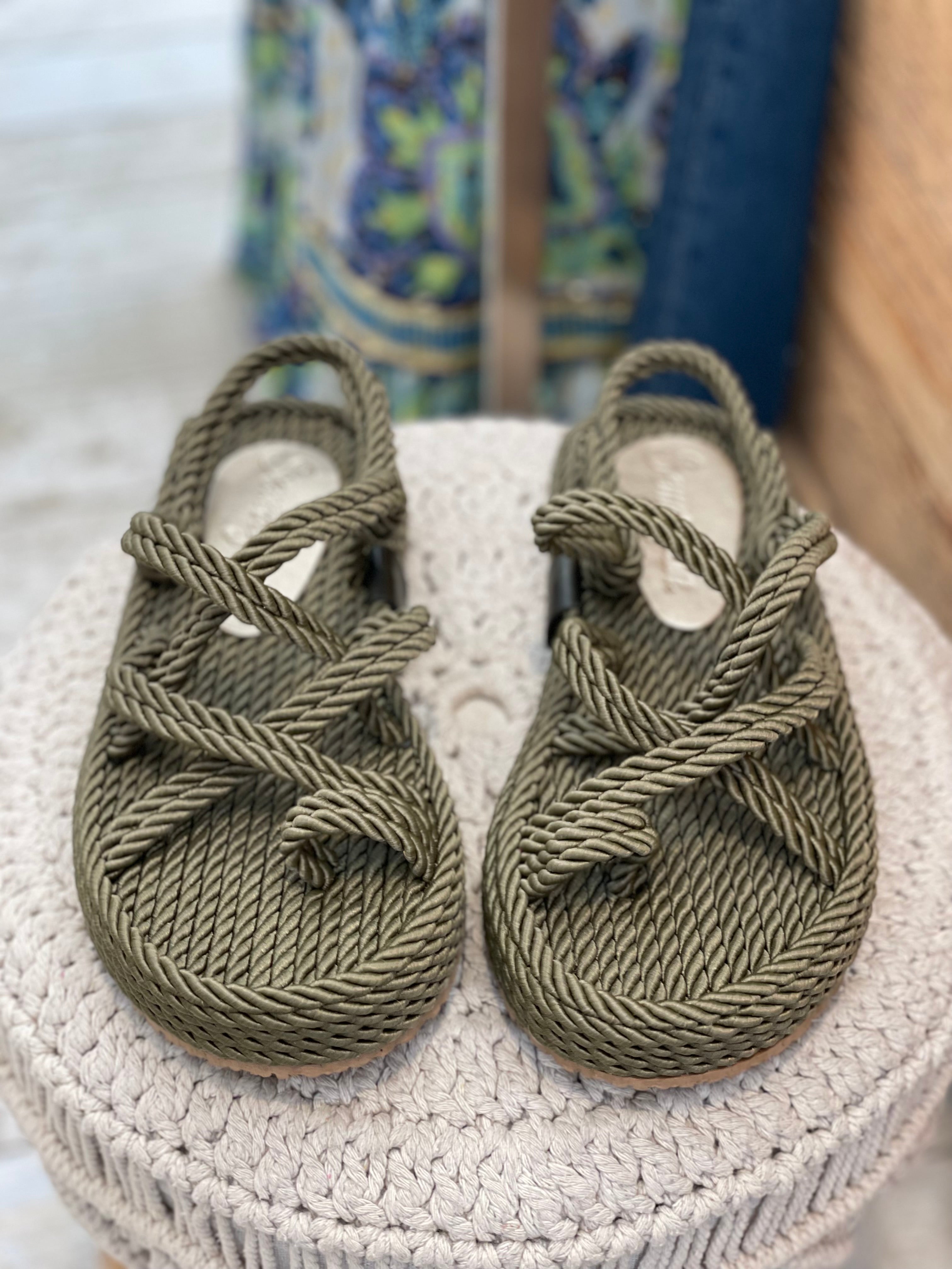 Sandales cordes ÉVASION Kaki