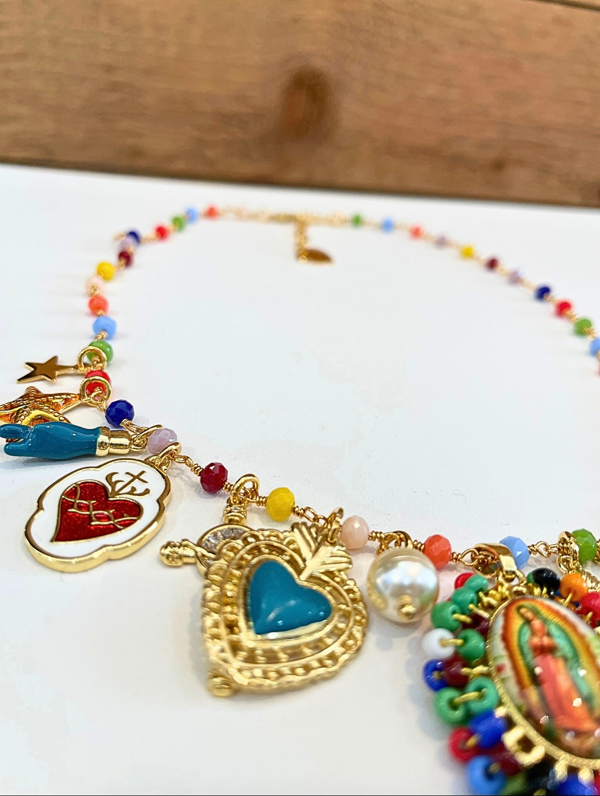 Collier Talismani – Charms Colorés Dorés Or 18K