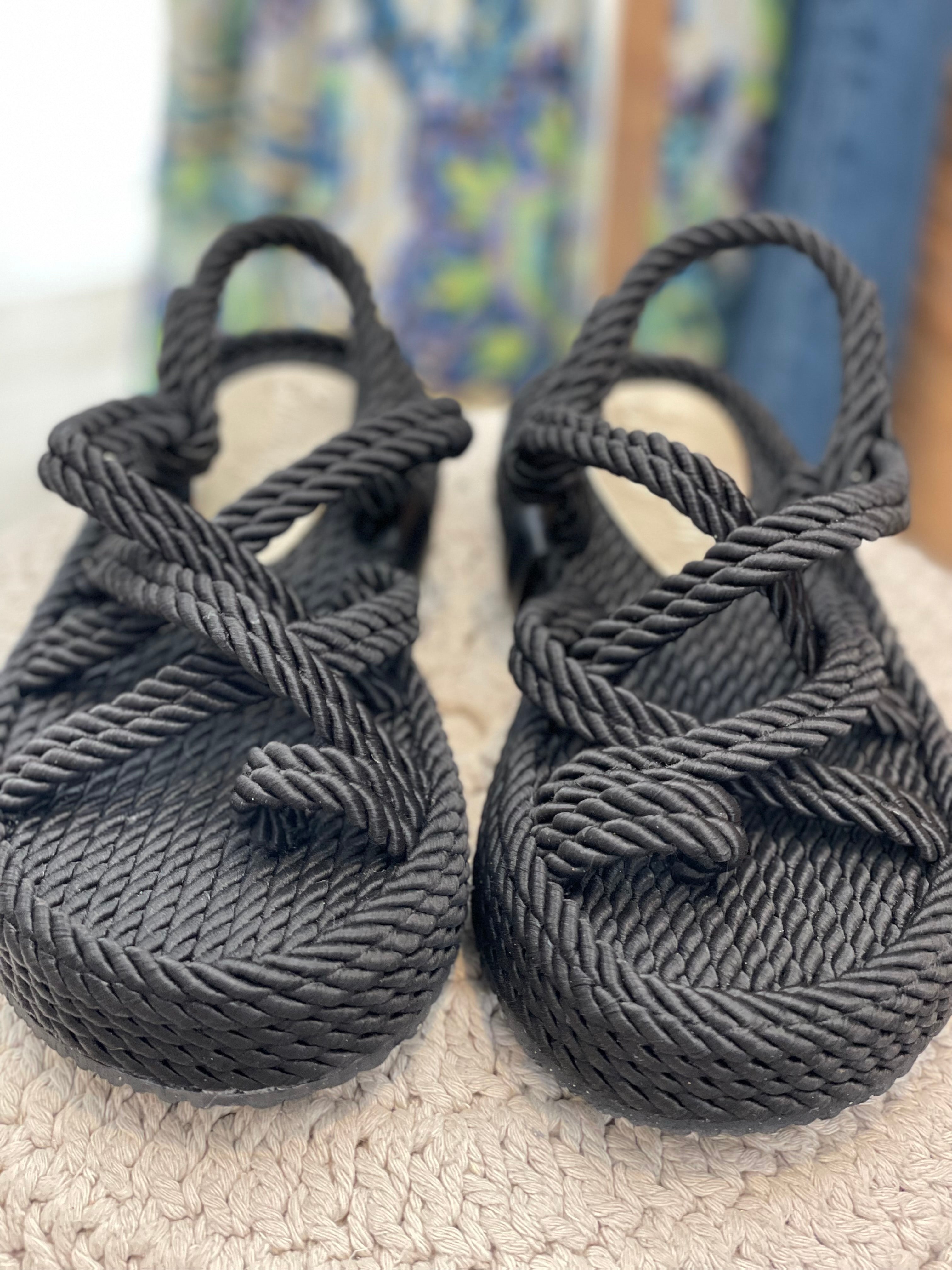 Sandales cordes ÉVASION Noires