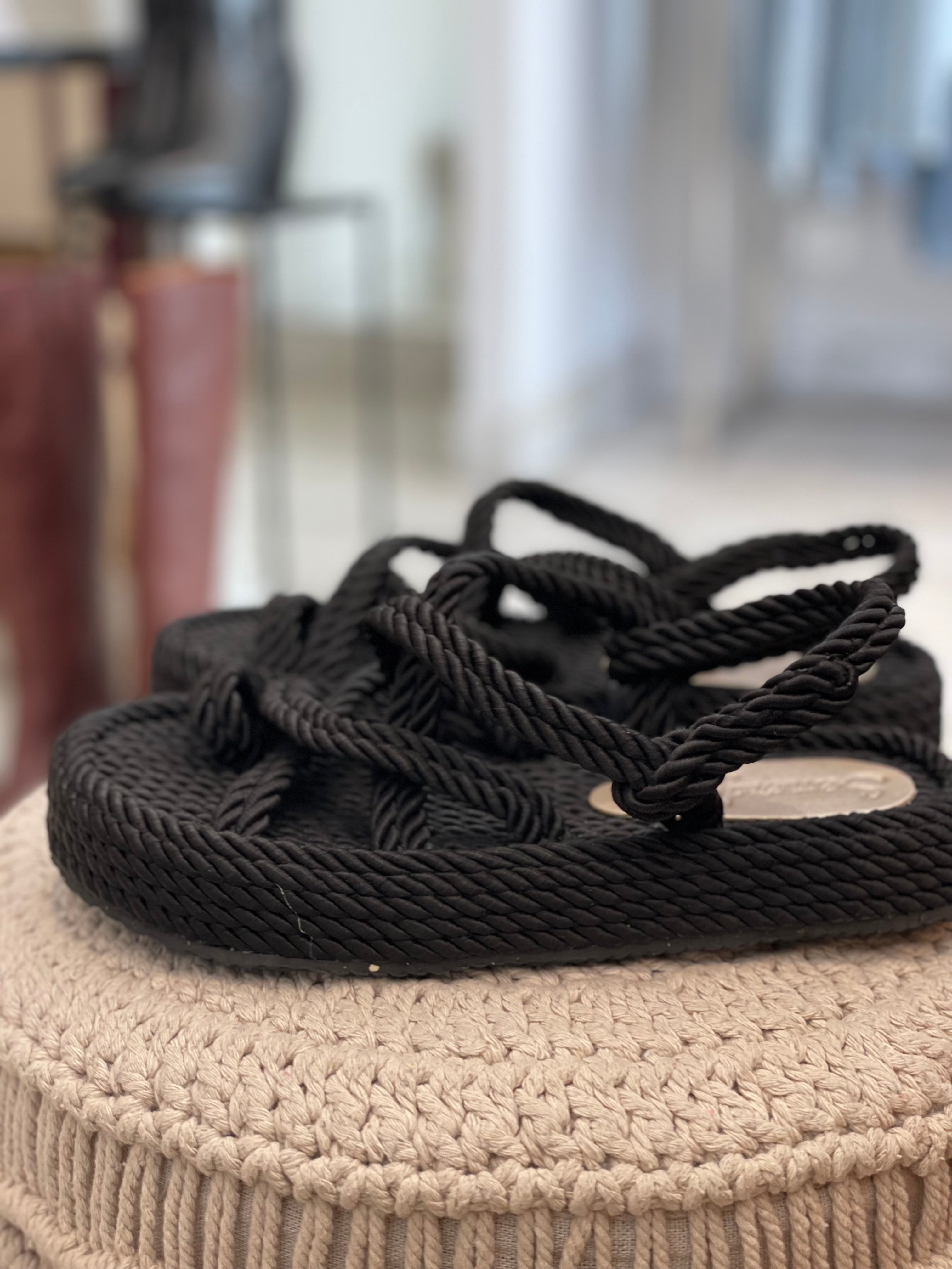 Sandales cordes ÉVASION Noires