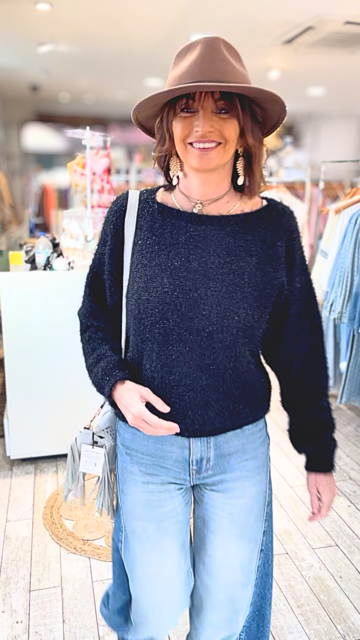 Pull Lumi noir irisé