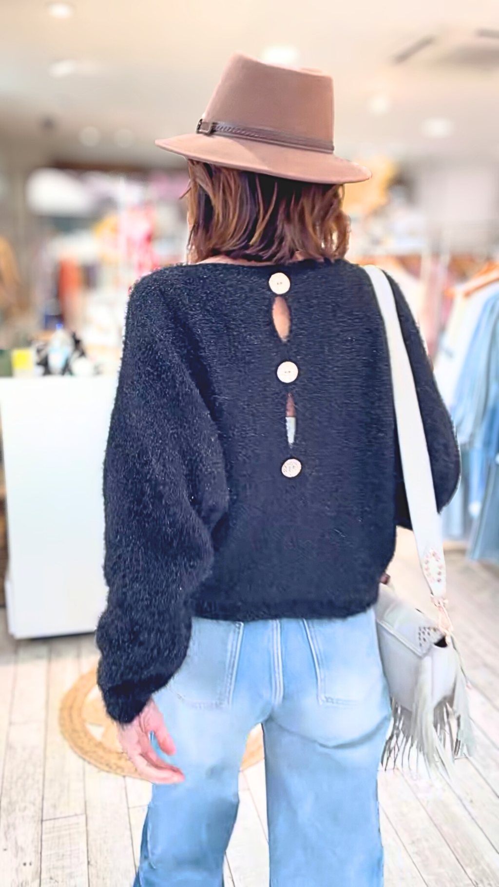 Pull Lumi noir irisé