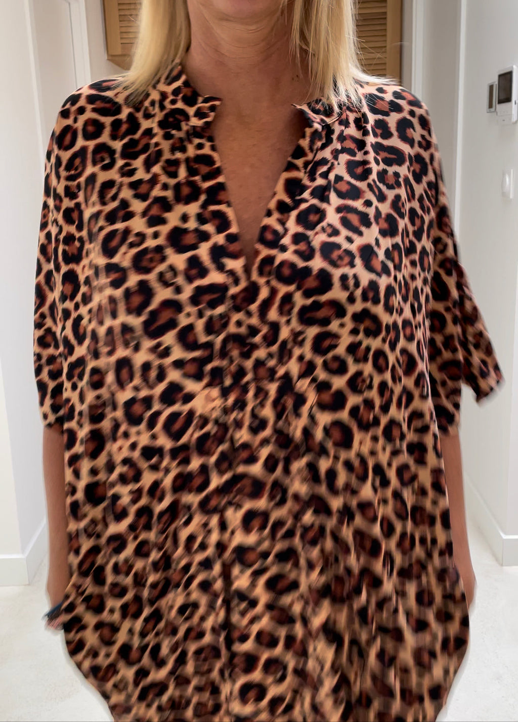 Robe Romane léopard palmiers brodés