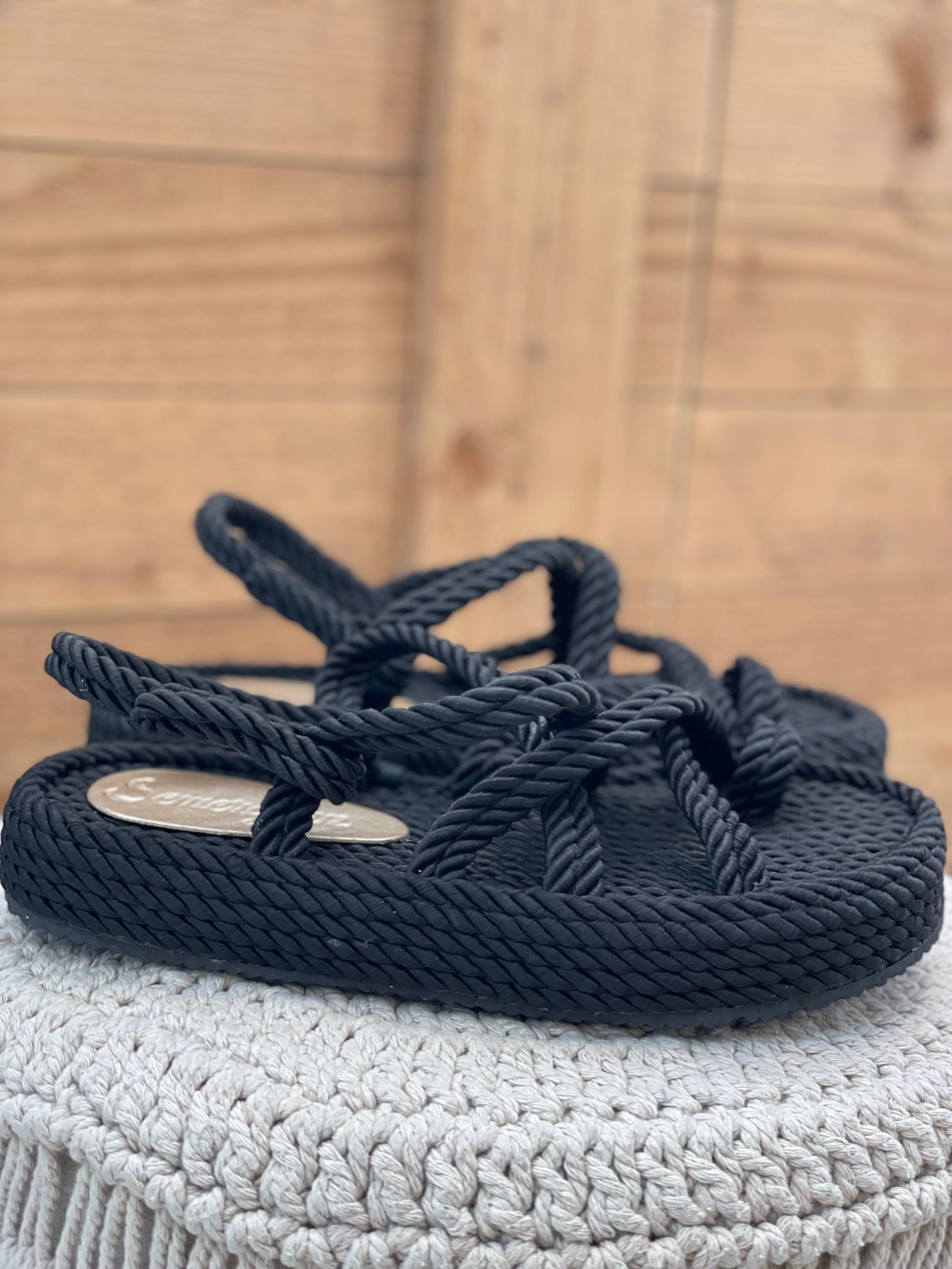 Sandales cordes ÉVASION Noires