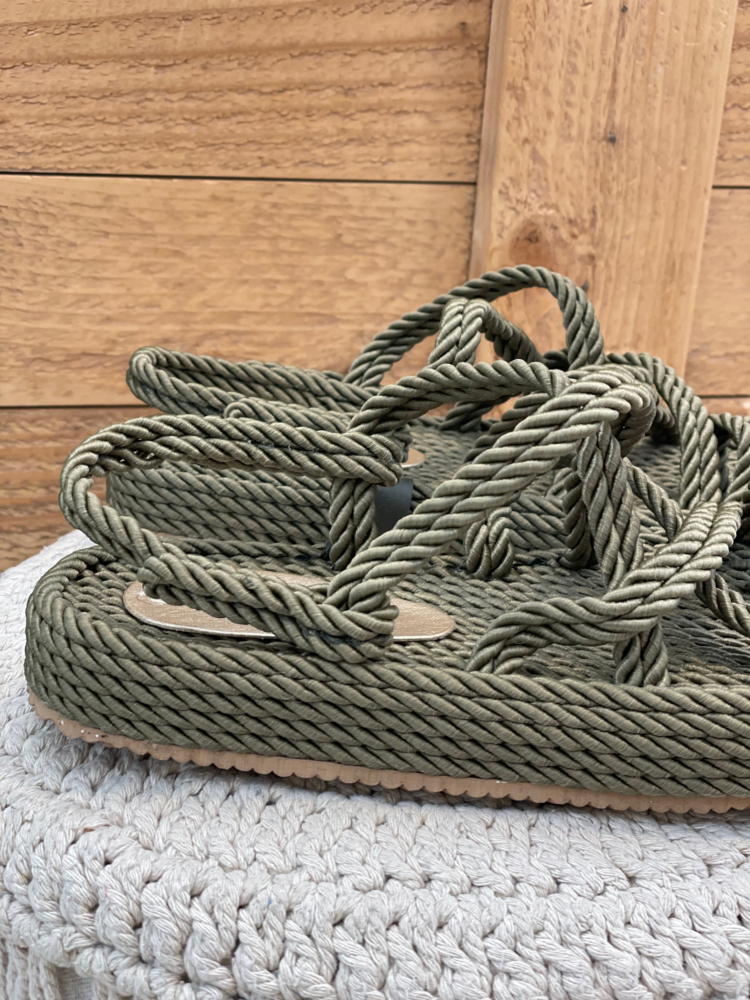 Sandales cordes ÉVASION Kaki