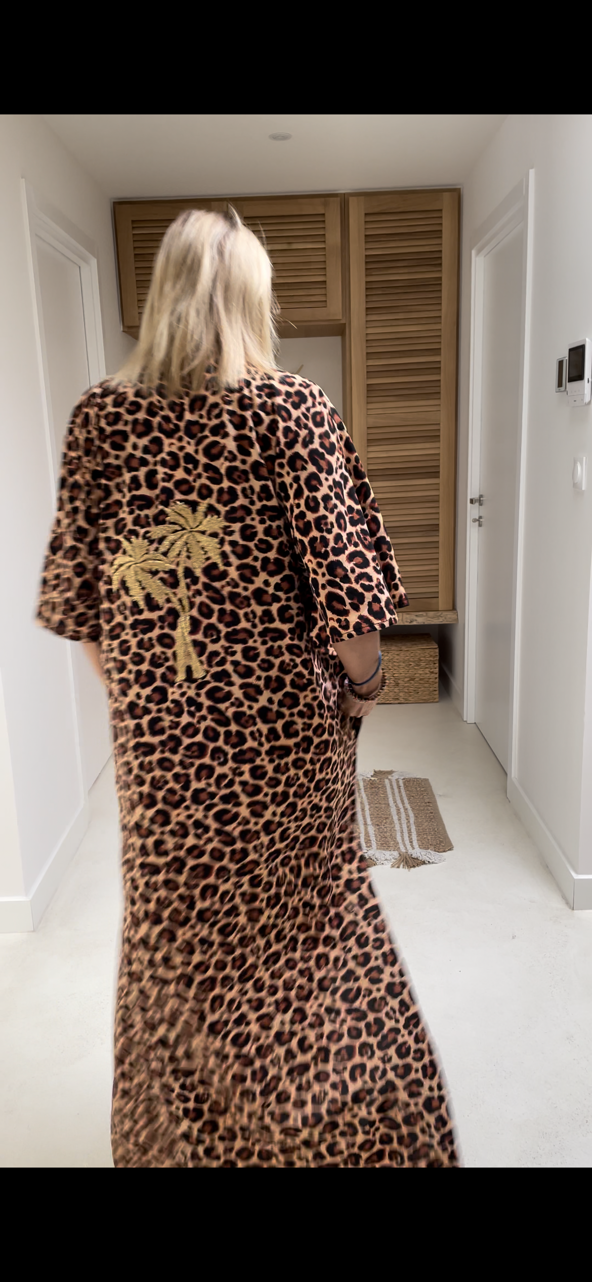 Robe Romane léopard palmiers brodés