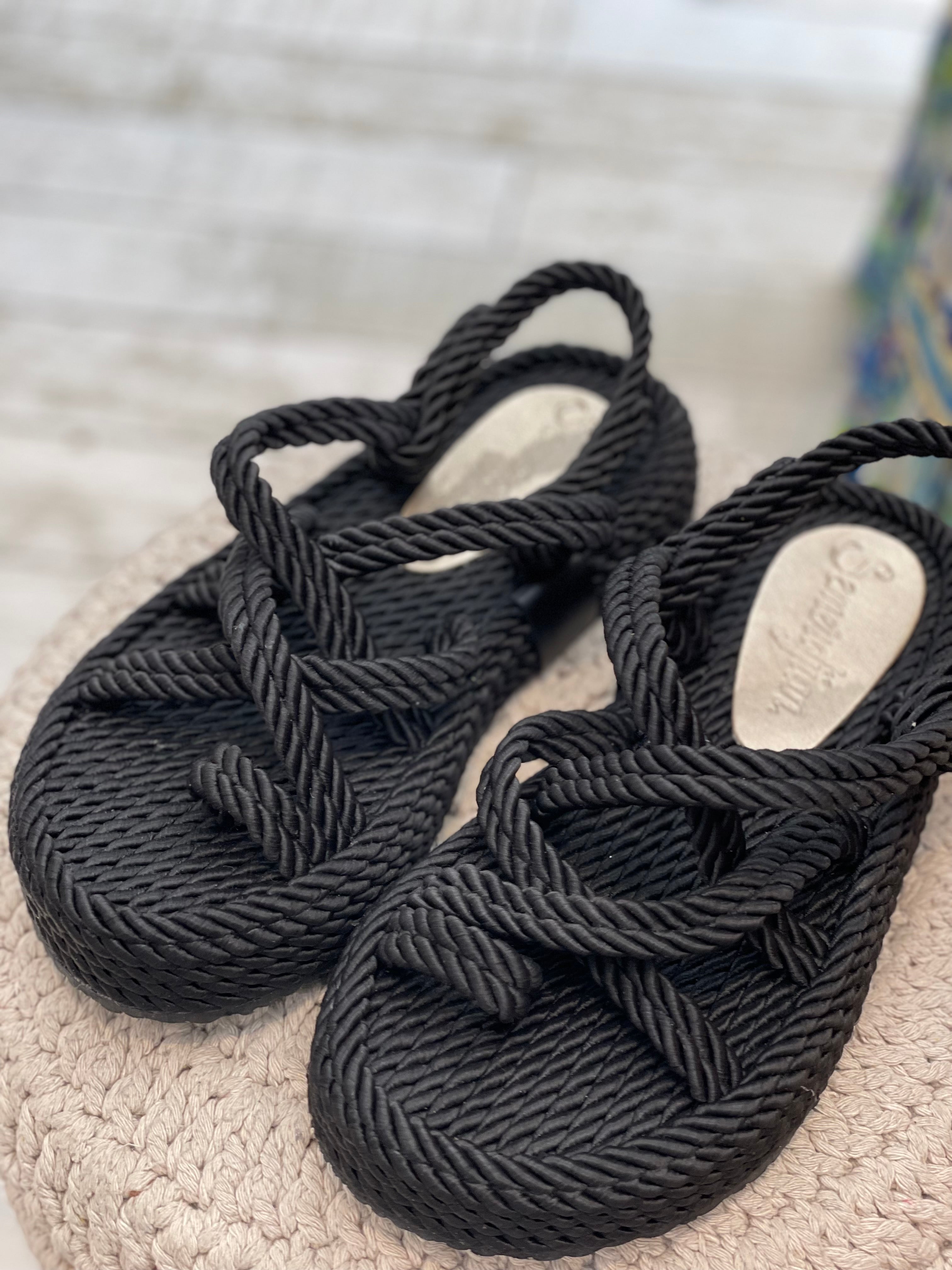 Sandales cordes ÉVASION Noires