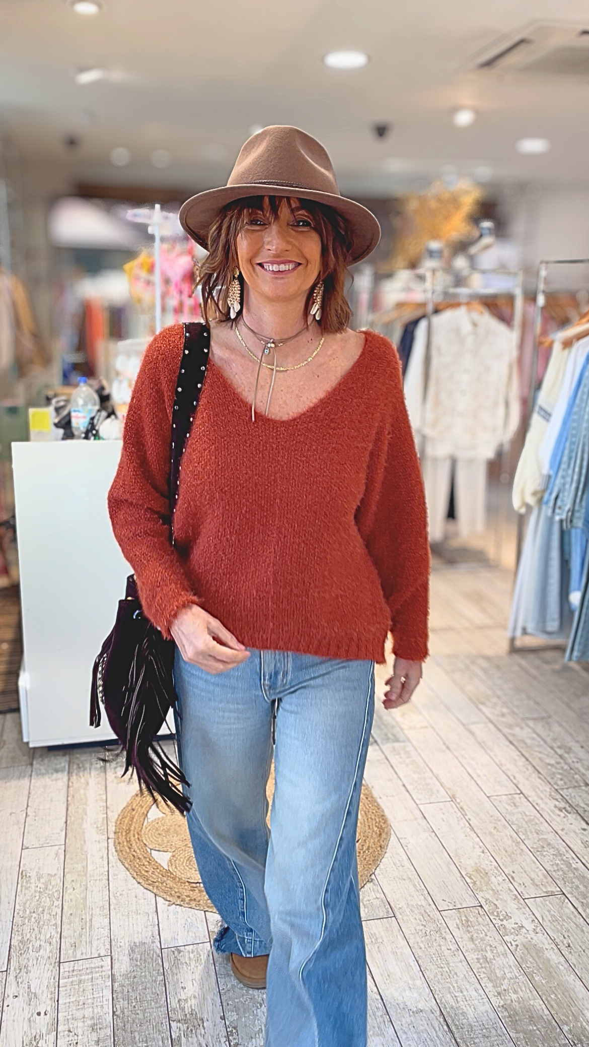 Pull Glow Brique irisé