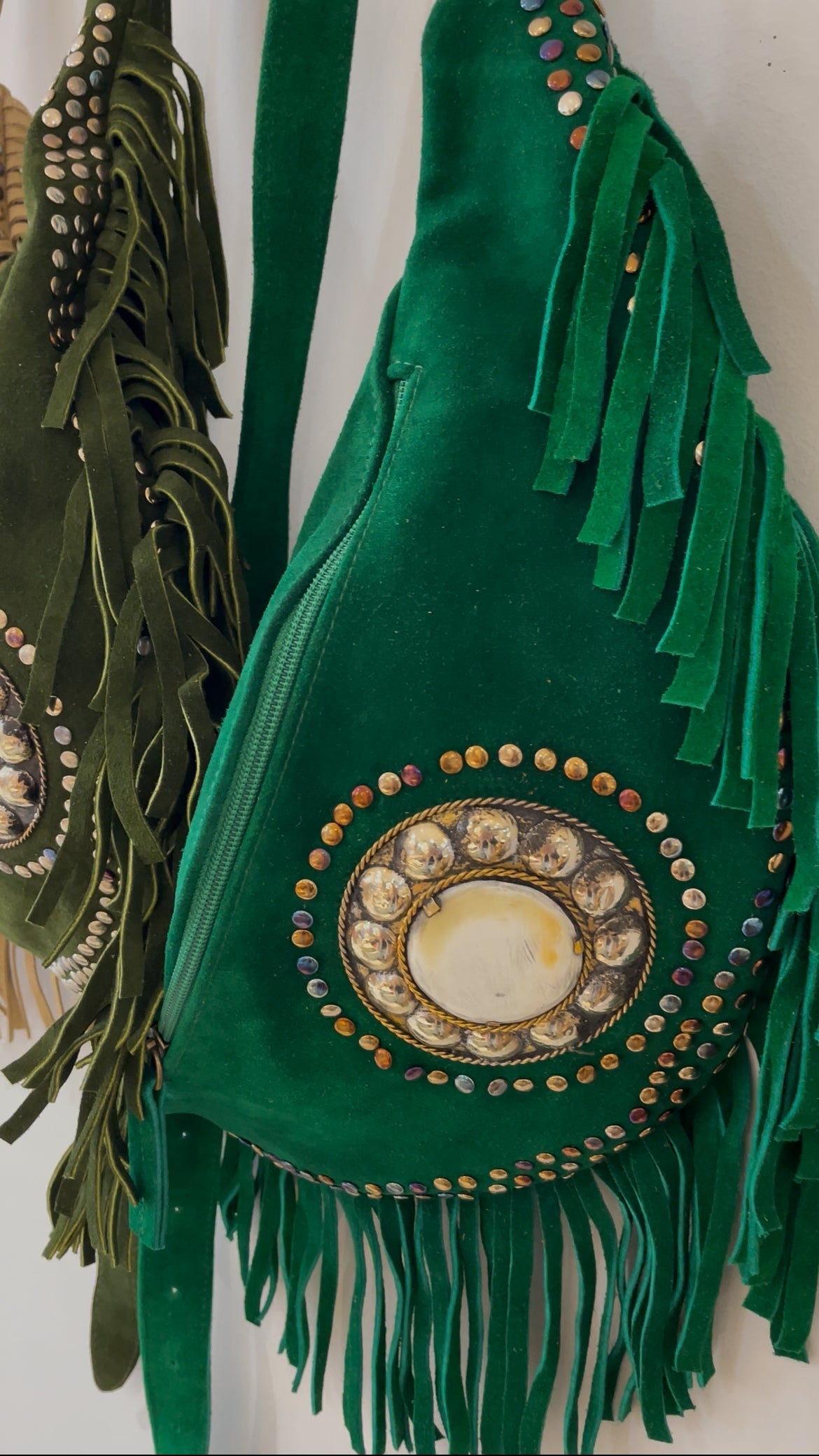 Banane bohème à frange vert