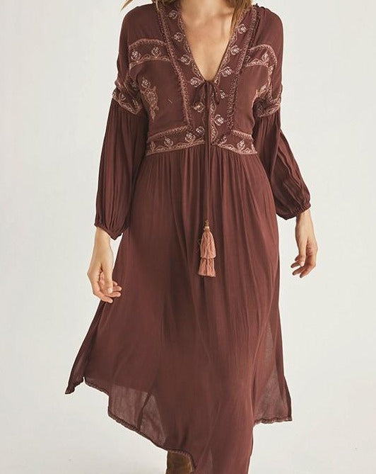 ROBE LONGUE BURGUNDI - NKN NEKANE